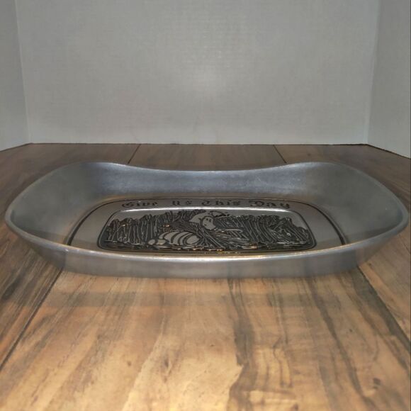 Wilton Armetale Pewter Tray GIVE US THIS DAY OUR DAILY BREAD - Picture 3 of 6
